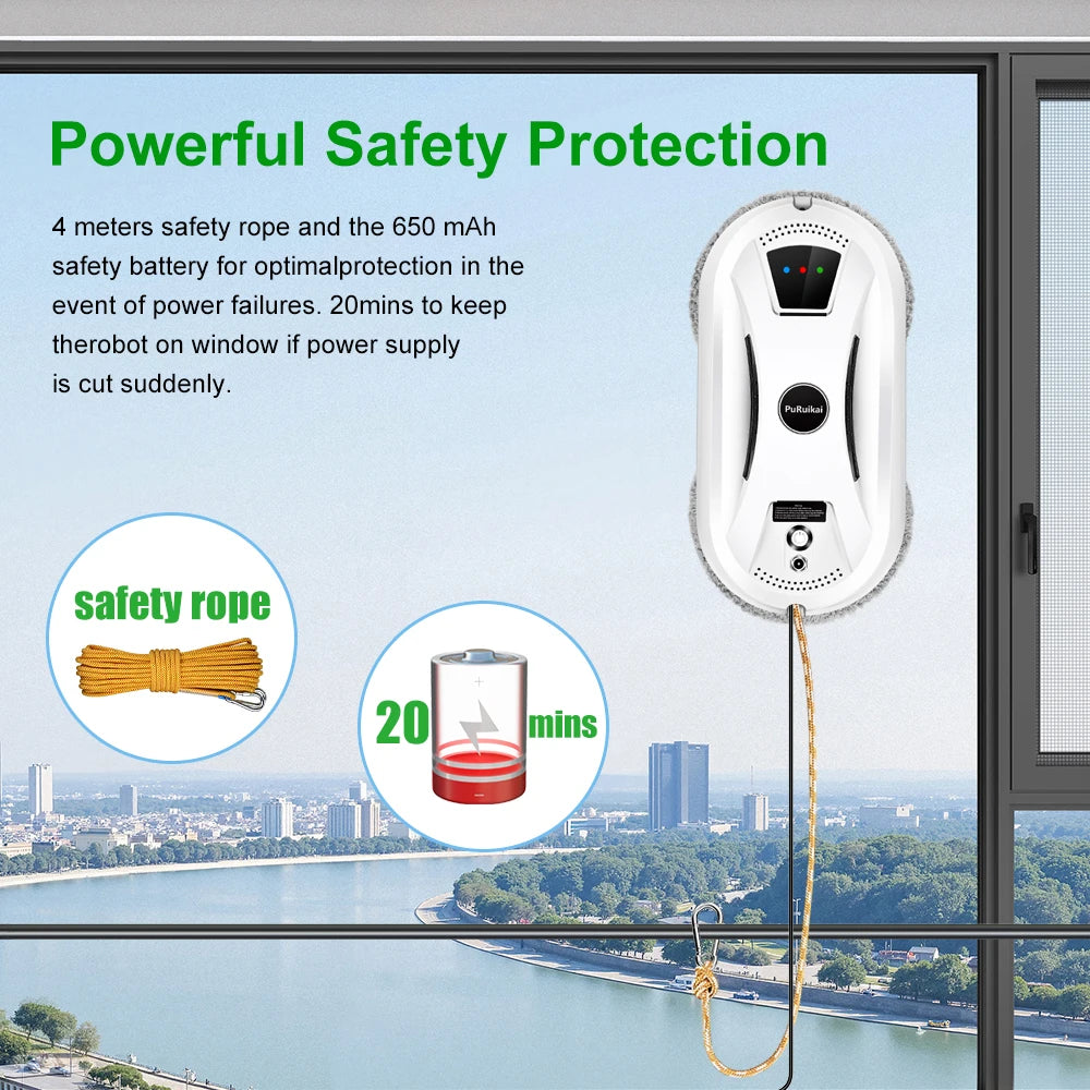 PuRuiKai PRK-N361 Window Cleaning Robot | 5600Pa Suction & Remote Control
