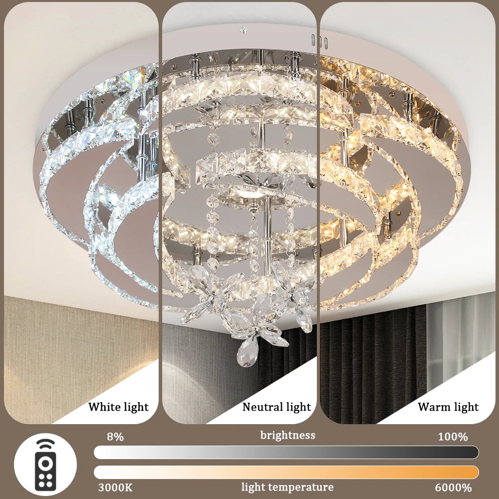 VETRULUS Luxury K9 Crystal Chandelier — Dimmable LED, Modern Ceiling Light
