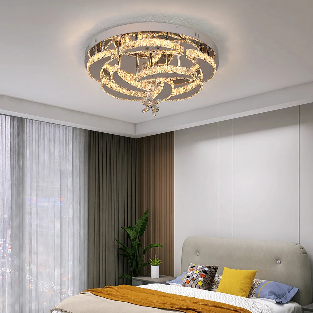 VETRULUS Luxury K9 Crystal Chandelier — Dimmable LED, Modern Ceiling Light