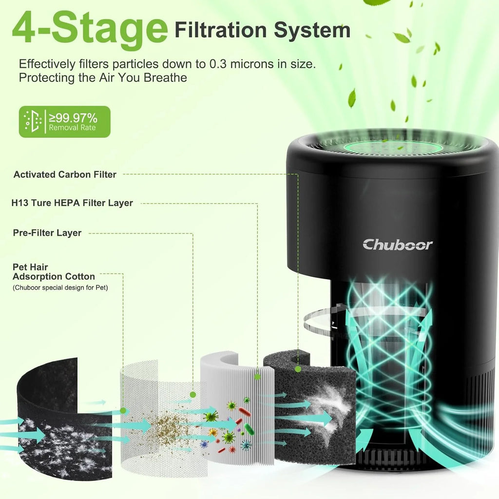 Smart WiFi Air Purifier – H13 HEPA, App & Alexa Control, PM2.5 Monitor | Pet & Home