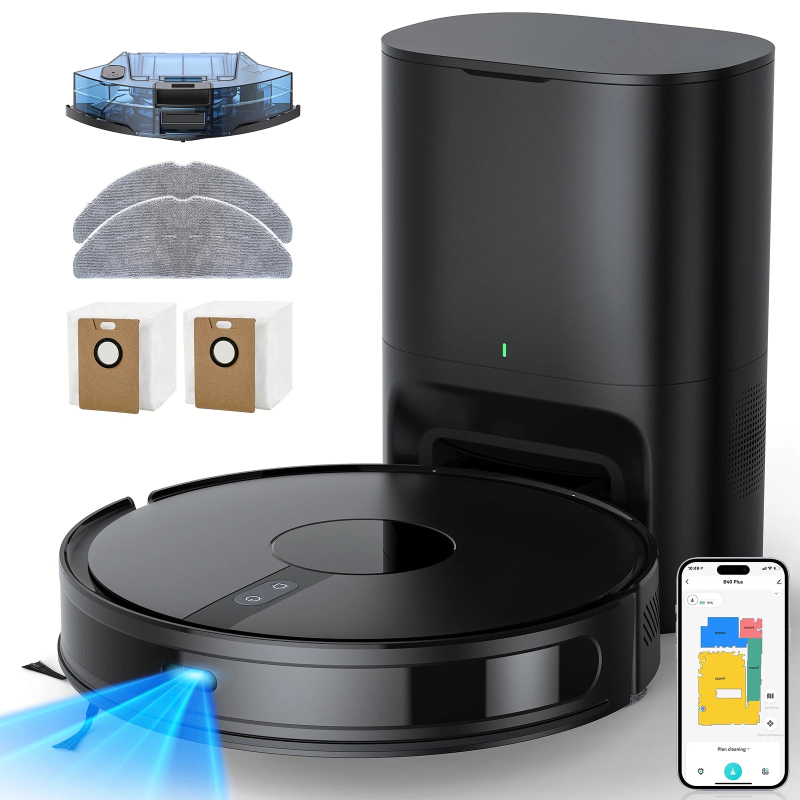 Lubluelu B40 Robot Vacuum & Mop | 7500Pa Suction, Smart Mapping, App Control