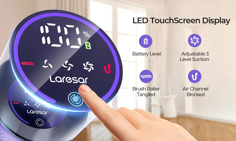 Laresar V7 Cordless Vacuum Cleaner with Removable Battery