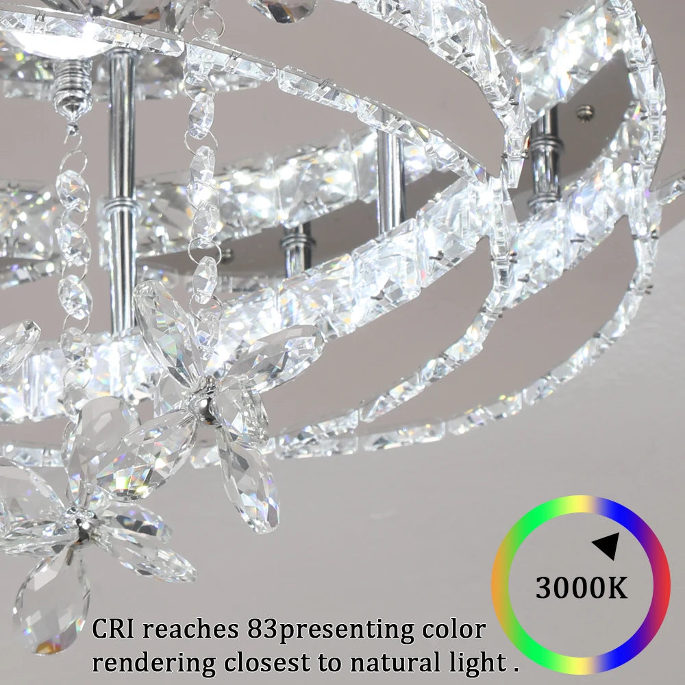 VETRULUS Luxury K9 Crystal Chandelier — Dimmable LED, Modern Ceiling Light