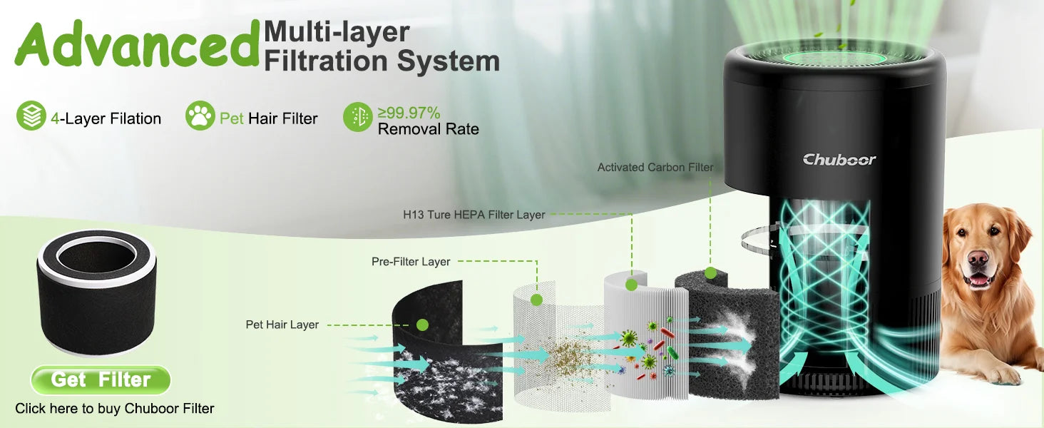 Smart WiFi Air Purifier – H13 HEPA, App & Alexa Control, PM2.5 Monitor | Pet & Home