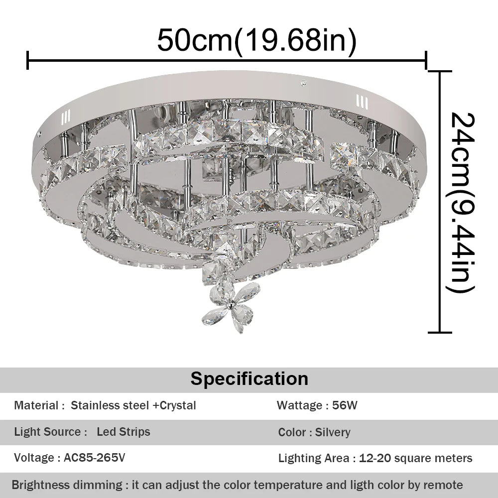 VETRULUS Luxury K9 Crystal Chandelier — Dimmable LED, Modern Ceiling Light