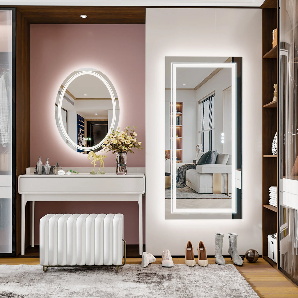 Large Rectangle LED Bathroom Mirror – Dimmable, Anti-Fog, Backlit & Front-Lit