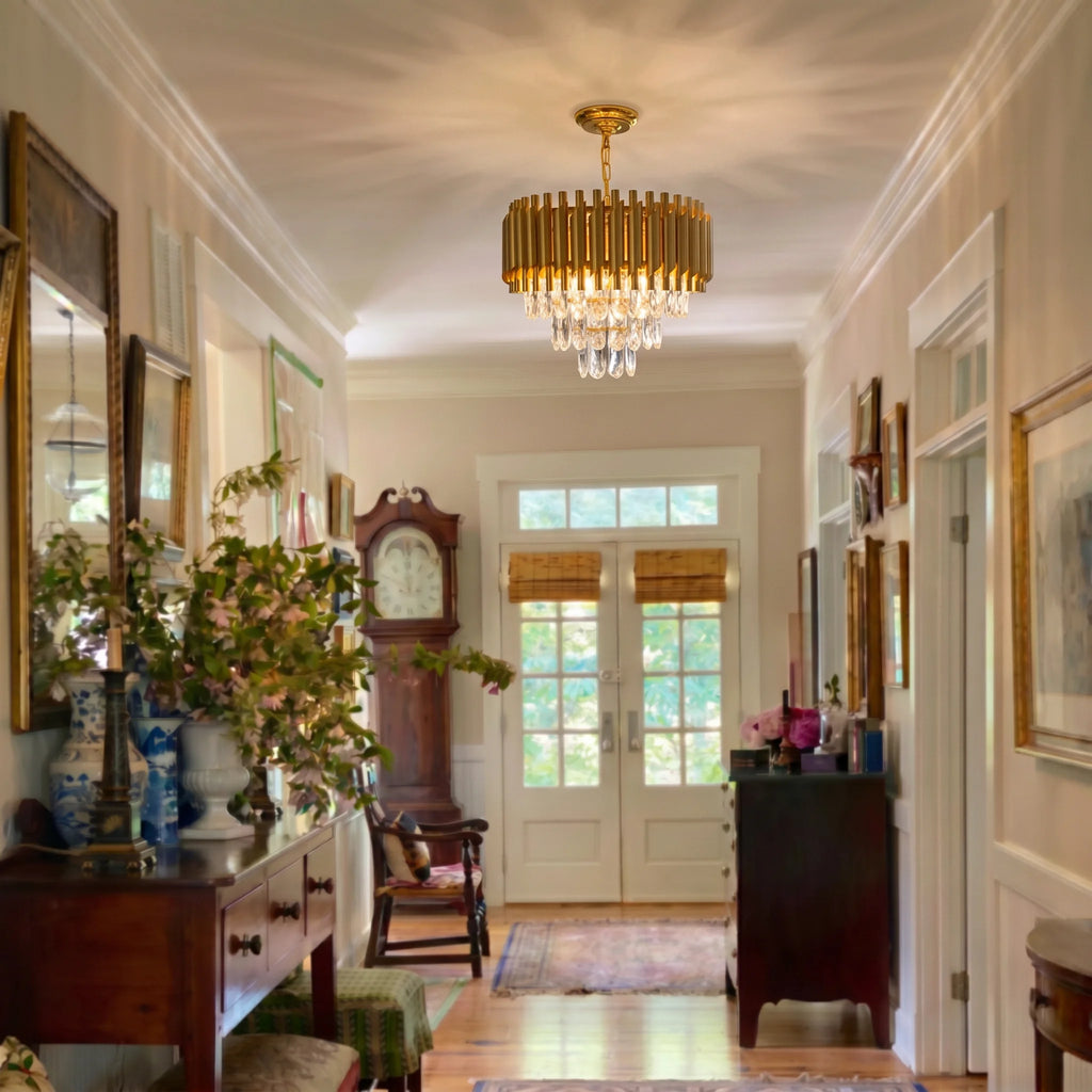 Modern Gold 3-Tier K9 Crystal Chandelier | 5-Light Luxury Ceiling Light