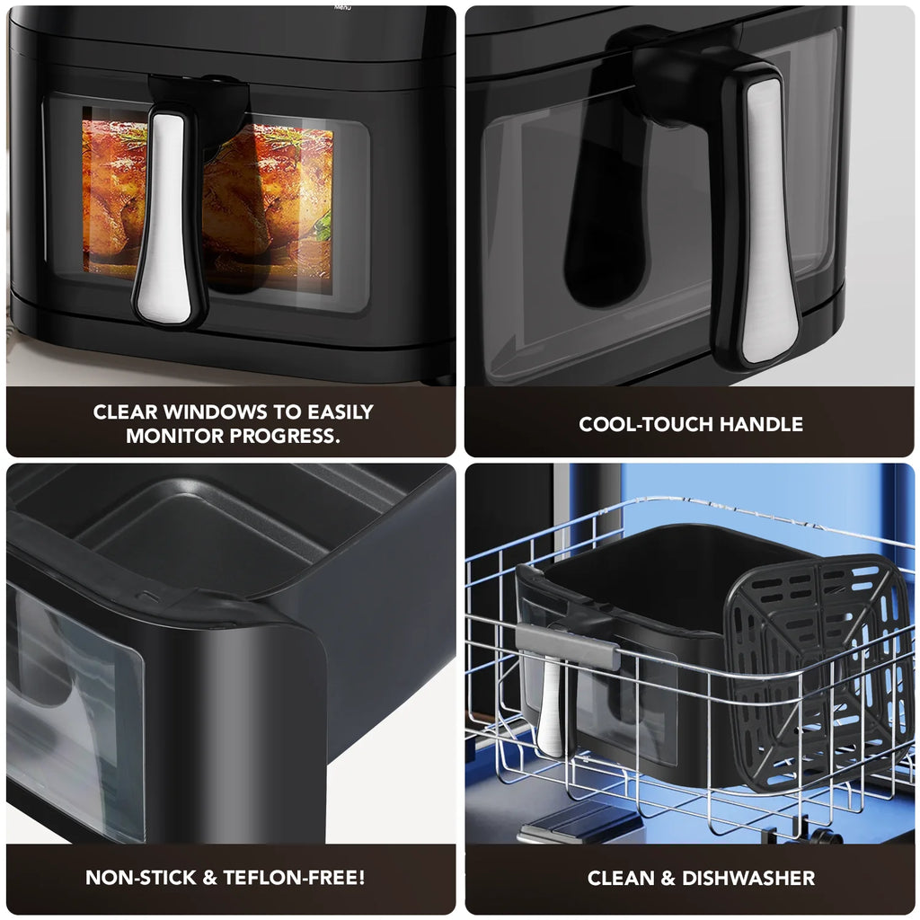 Oyajia 10L Air Fryer with Easy-View Window & Touch Controls