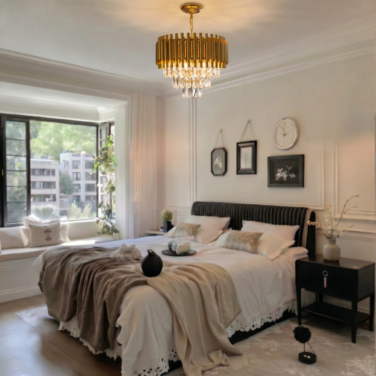 Modern Gold 3-Tier K9 Crystal Chandelier | 5-Light Luxury Ceiling Light