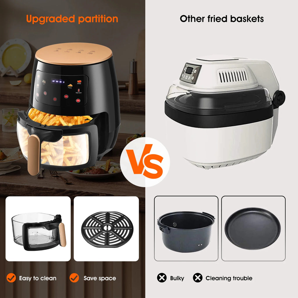 6L Digital Air Fryer – 1400W, 6 Presets, Viewing Window & Dishwasher Safe Basket