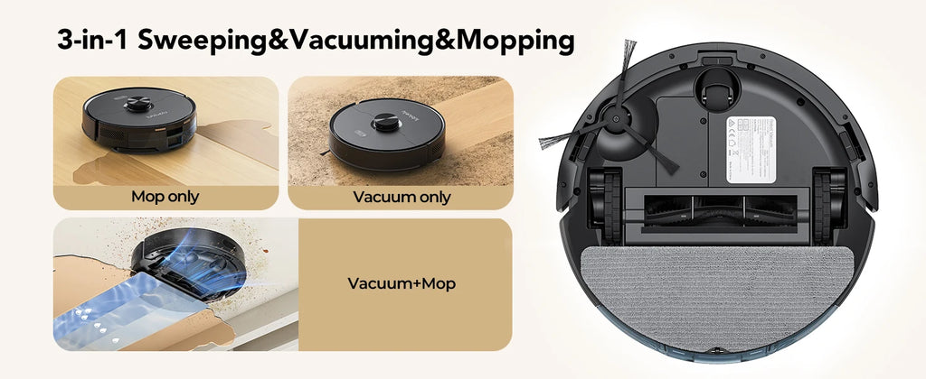 3-in-1 Robot Vacuum, Mop & Sweep – LiDAR Navigation, 5500Pa Suction, App & Alexa Control