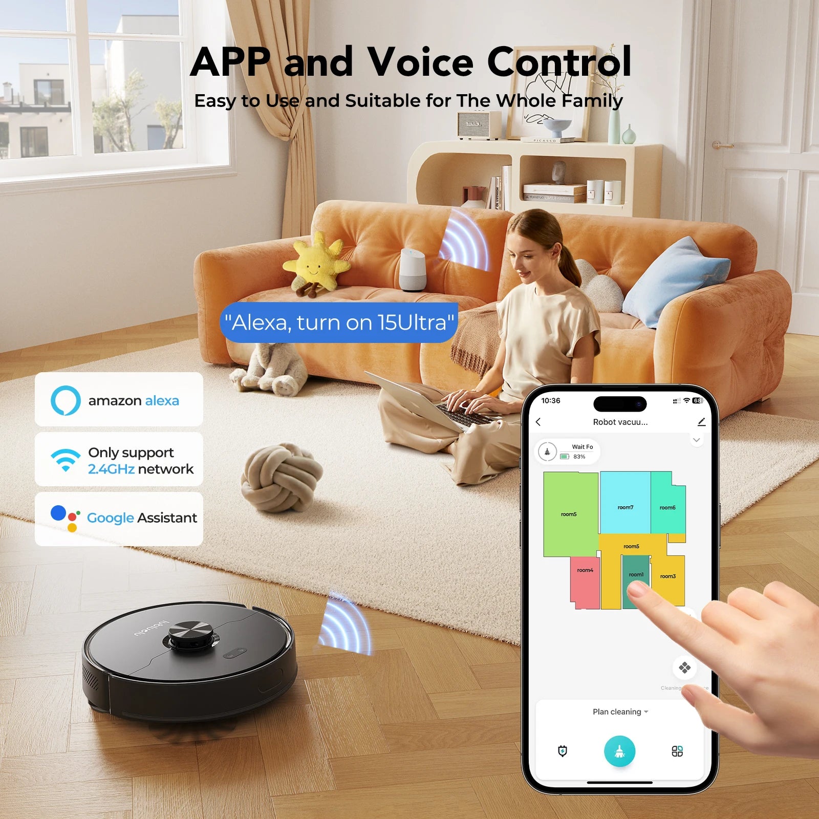 3-in-1 Robot Vacuum, Mop & Sweep – LiDAR Navigation, 5500Pa Suction, App & Alexa Control