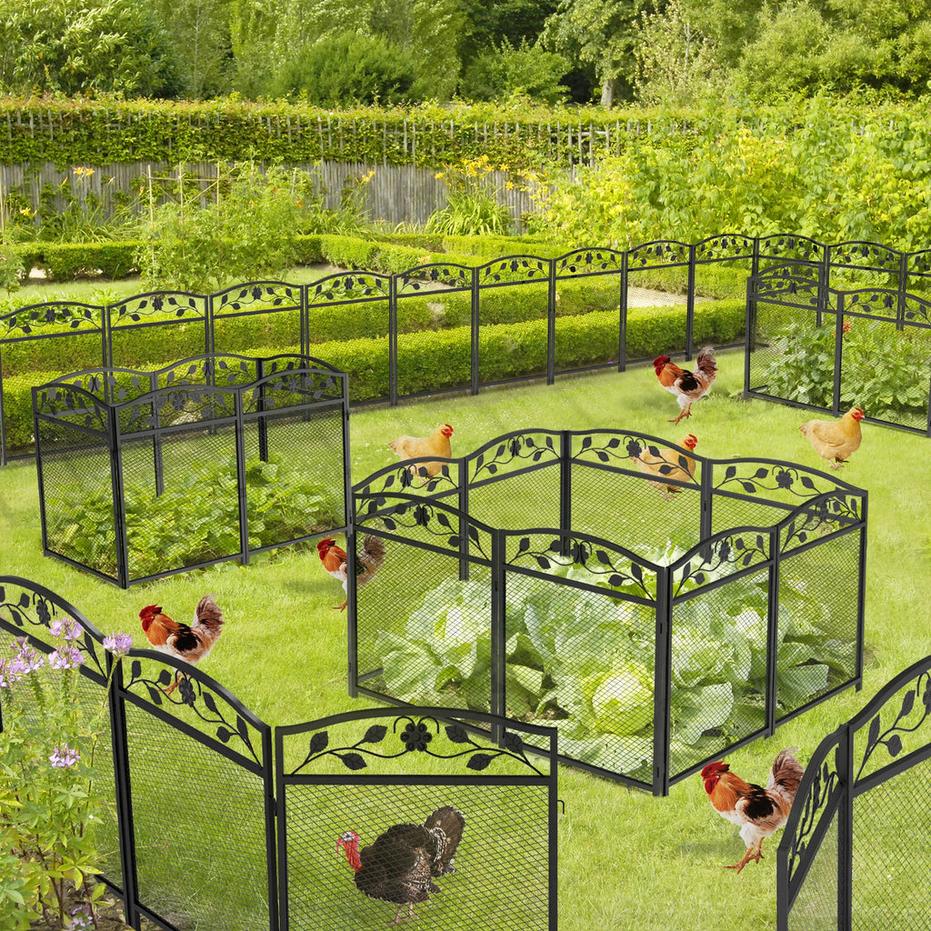 5pcs Iron Garden Fence Panels – Outdoor Animal Barrier