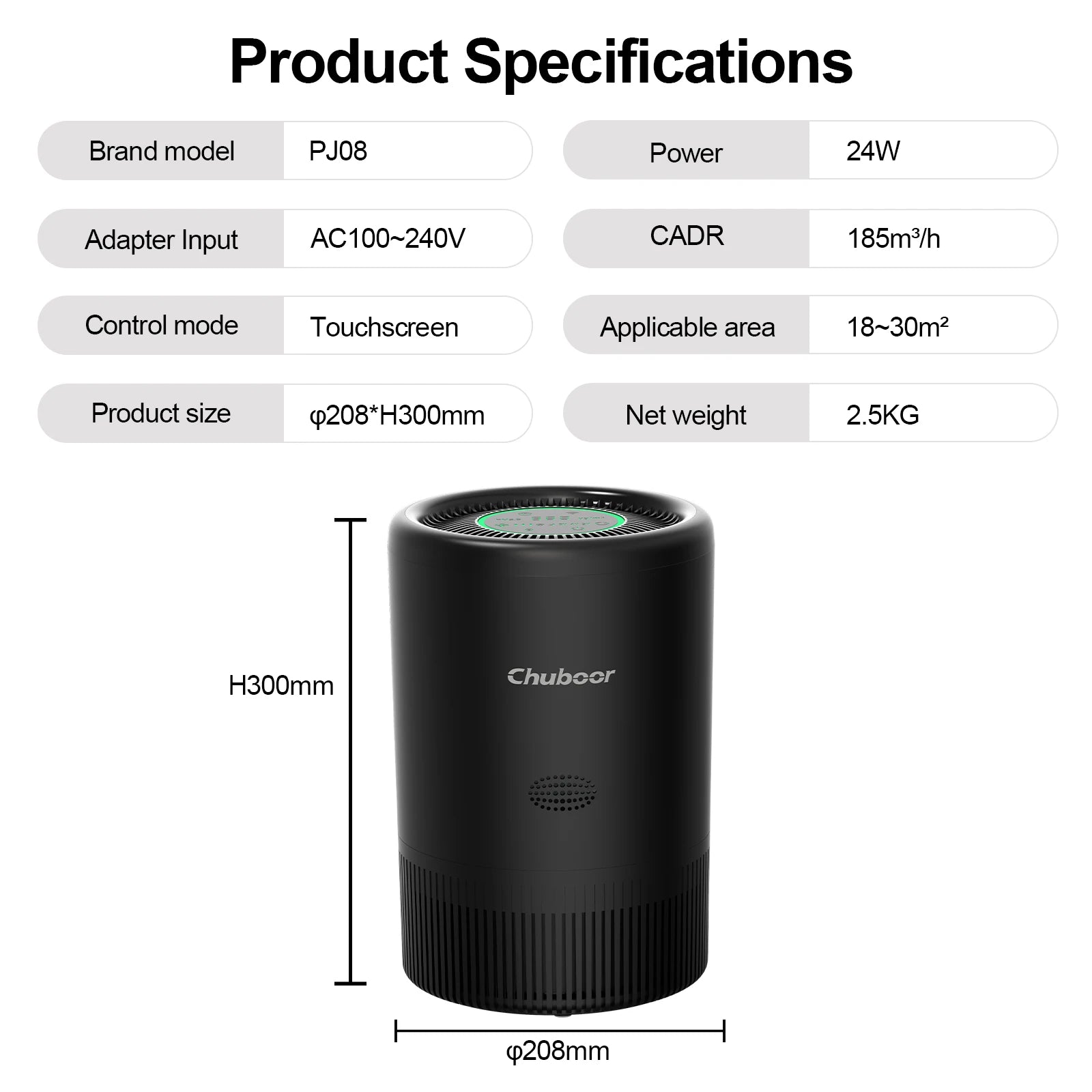 Smart WiFi Air Purifier – H13 HEPA, App & Alexa Control, PM2.5 Monitor | Pet & Home