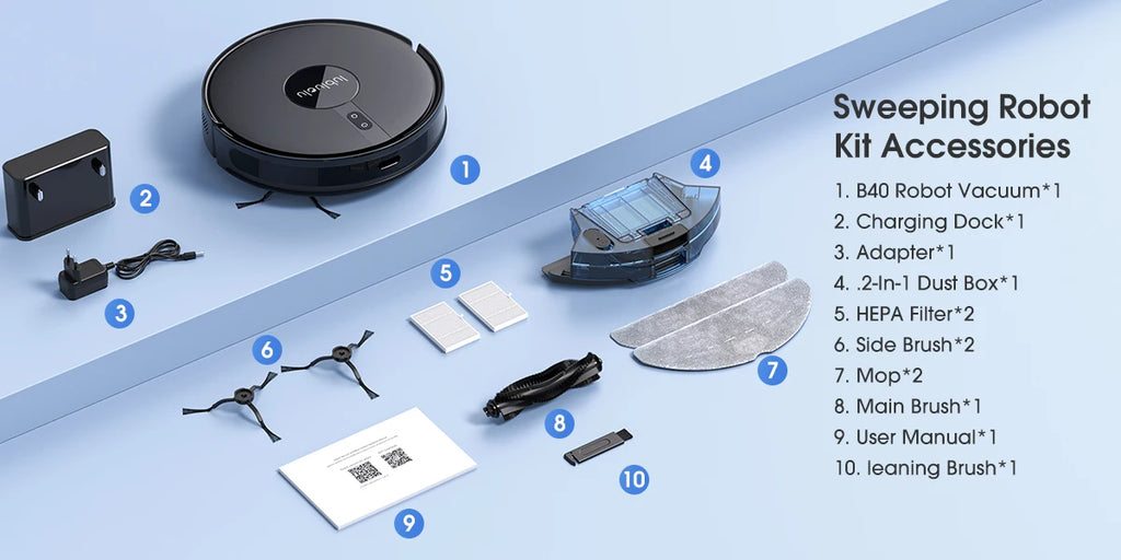 Lubluelu B40 Robot Vacuum & Mop | 7500Pa Suction, Smart Mapping, App Control