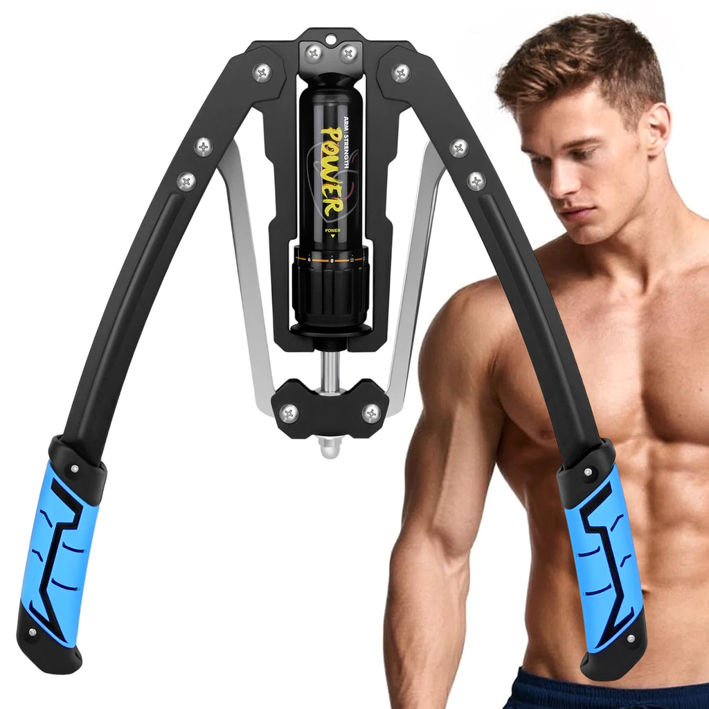 Hydraulic Power Twister Arm Exerciser, Adjustable 10–200kg Resistance for Chest, Arms & Shoulders, Blue/Black