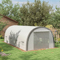 6x3m Polytunnel Greenhouse with Mesh Door & Windows