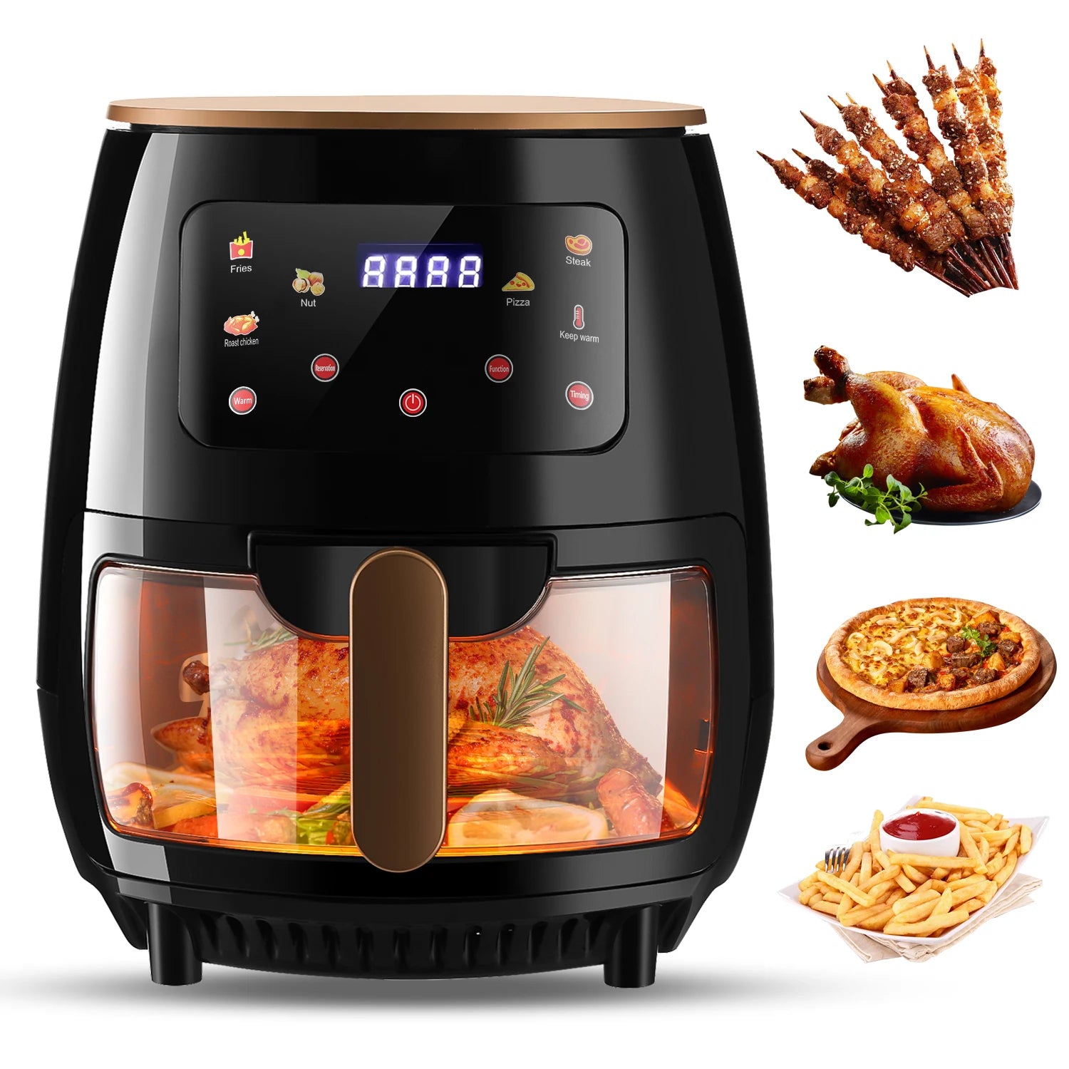 6L Digital Air Fryer – 1400W, 6 Presets, Viewing Window & Dishwasher Safe Basket