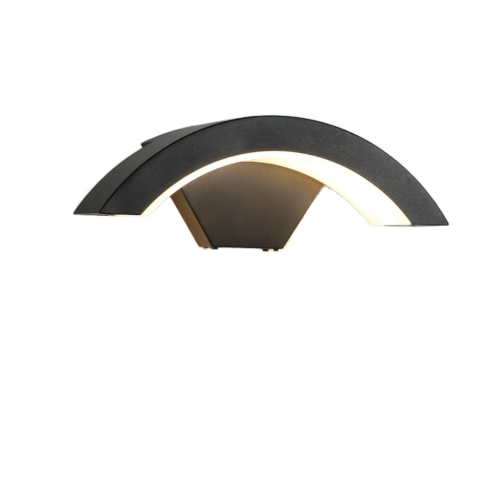 24W LED Modern Outdoor Wall Sconce | Warm White 3000K | Black Iron