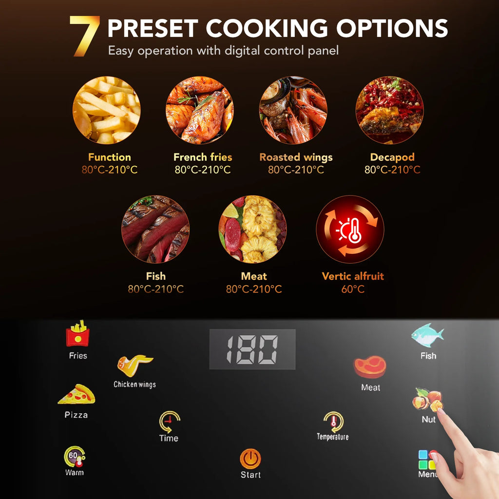 Oyajia 10L Air Fryer with Easy-View Window & Touch Controls
