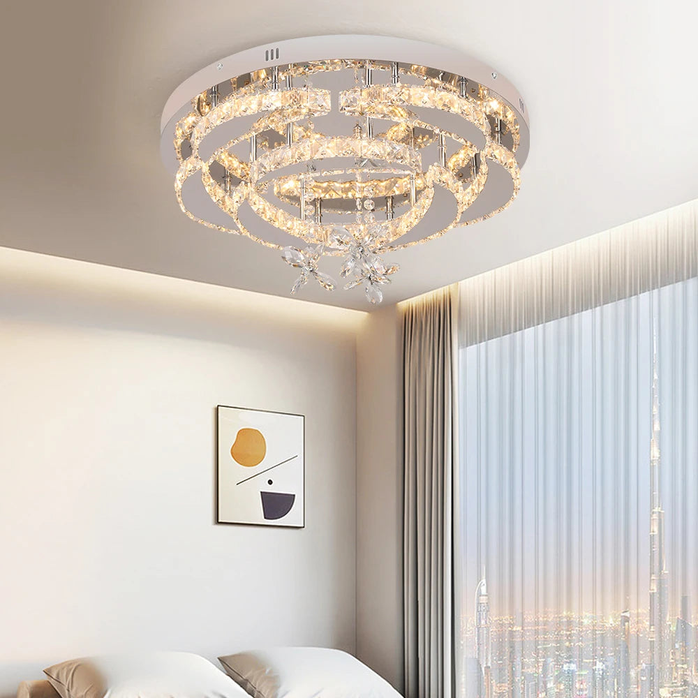 VETRULUS Luxury K9 Crystal Chandelier — Dimmable LED, Modern Ceiling Light