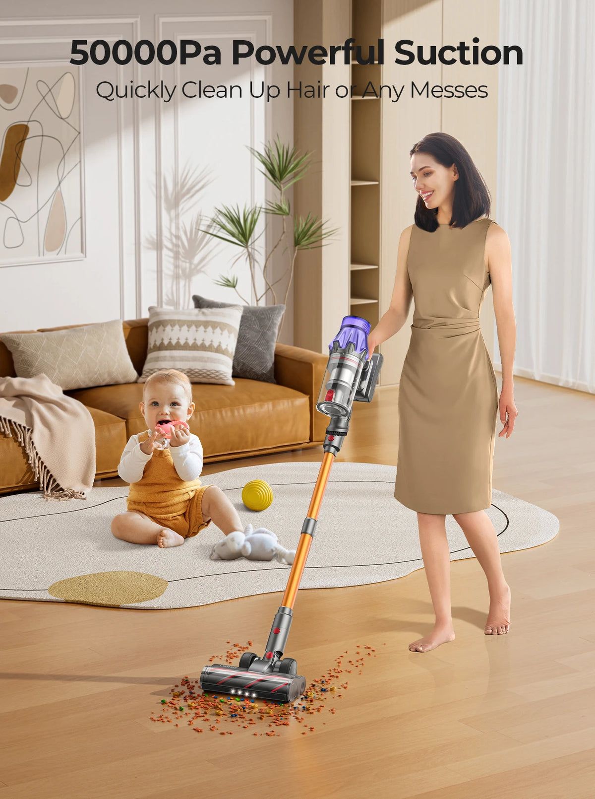 Laresar V7 Cordless Vacuum Cleaner with Removable Battery