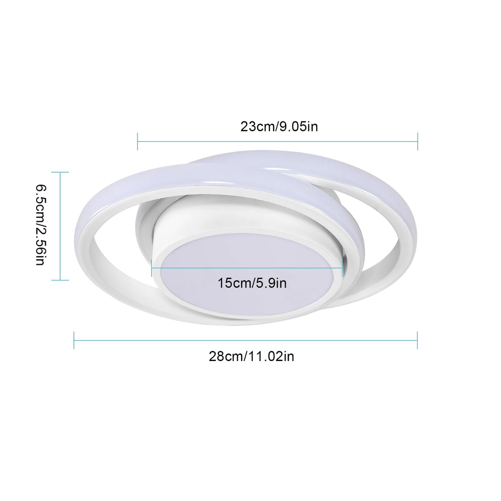 White Round LED Ceiling Light 6500K Cool White Modern Ceiling Lamp 32W for Bedroom Hallway Bathroom Kitchen Living Room