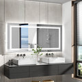 Large LED Bathroom Mirror with Front & Backlight, Anti-Fog, Dimmable, 3 Colour Temperatures, Touch Control