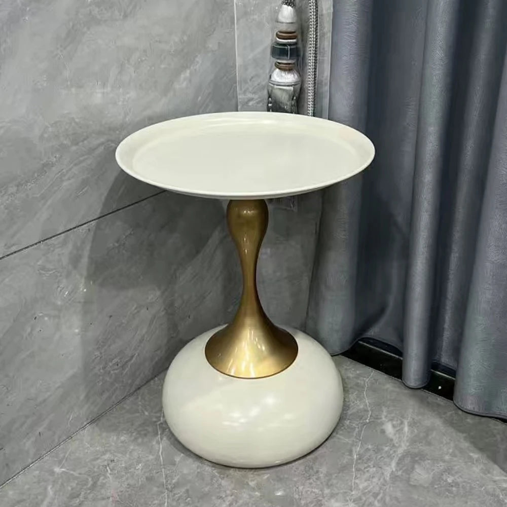 Modern Round Side Table | Luxury Small Waist Design | Space-Saving Coffee & Drink Table