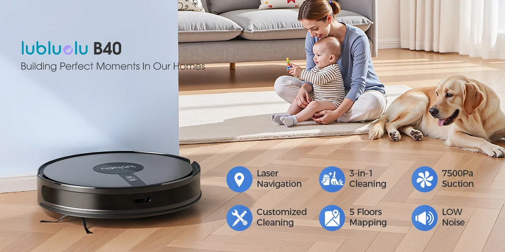 Lubluelu B40 Robot Vacuum & Mop | 7500Pa Suction, Smart Mapping, App Control