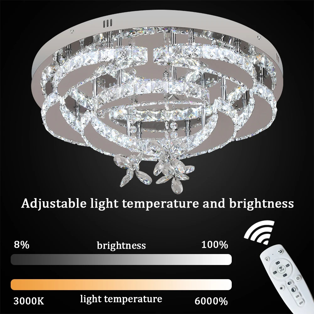 VETRULUS Luxury K9 Crystal Chandelier — Dimmable LED, Modern Ceiling Light