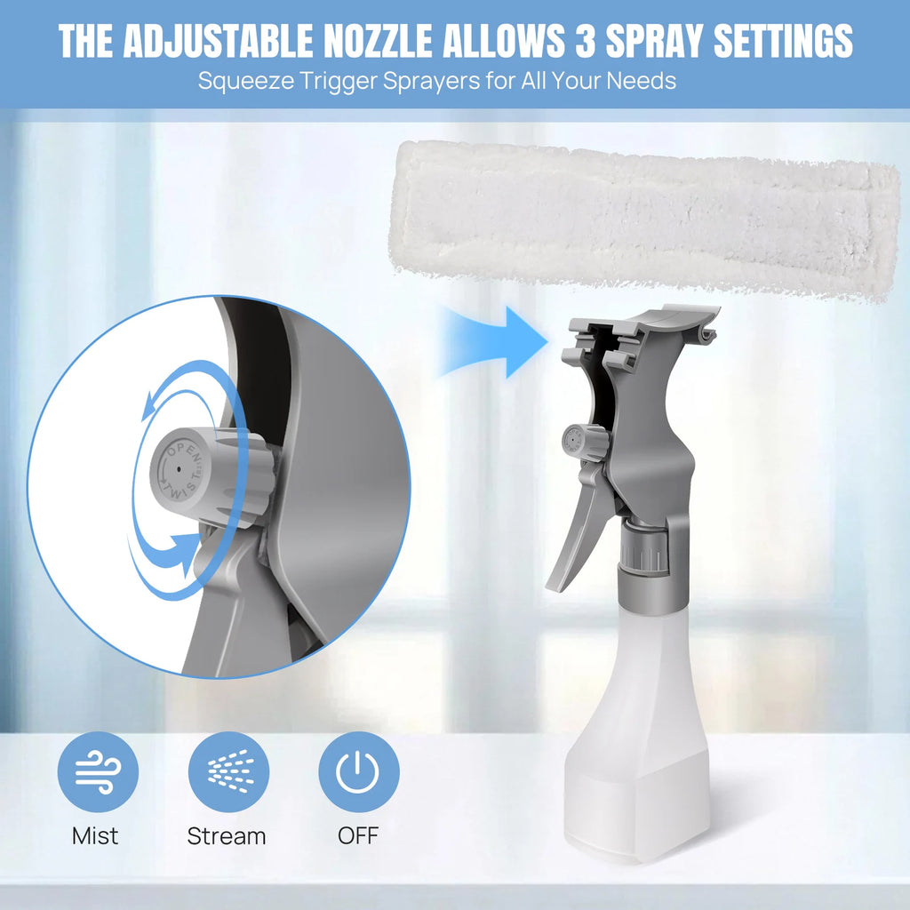 Cordless Rechargeable Window Vacuum Cleaner – 2-in-1 Squeegee & Microfibre Scrubber