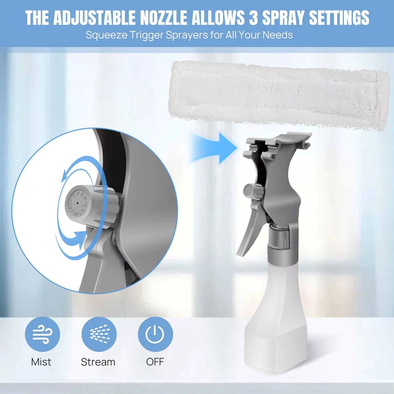 Cordless Rechargeable Window Vacuum Cleaner – 2-in-1 Squeegee & Microfibre Scrubber