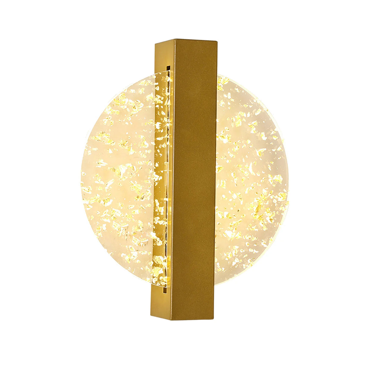 Modern Gold Foil Round LED Wall Sconce | 12W 3-Colour Dimmable | Luxury Decor