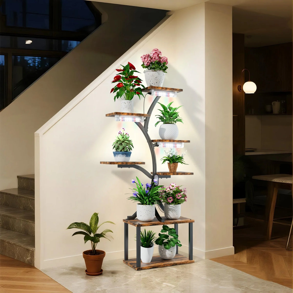 7-Tier Tree-Shaped Plant Stand – Metal Flower Display Rack