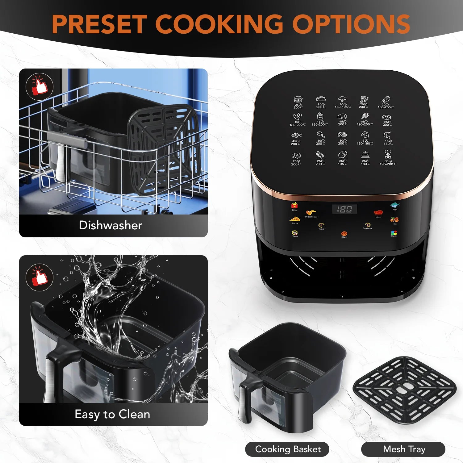 Oyajia 10L Air Fryer with Easy-View Window & Touch Controls