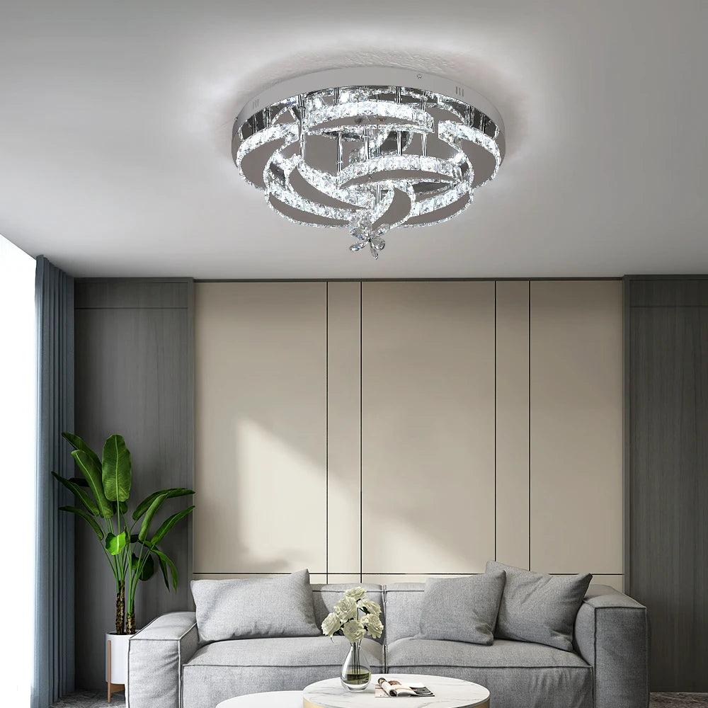 VETRULUS Luxury K9 Crystal Chandelier — Dimmable LED, Modern Ceiling Light