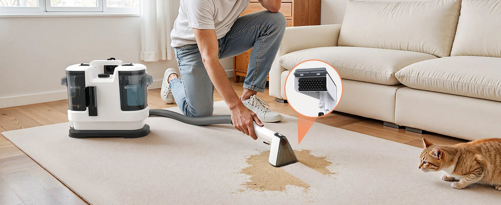 Powerful Carpet & Upholstery Cleaner – 13.5kPa Suction, 1.75L Dual Tank | V5 & V6