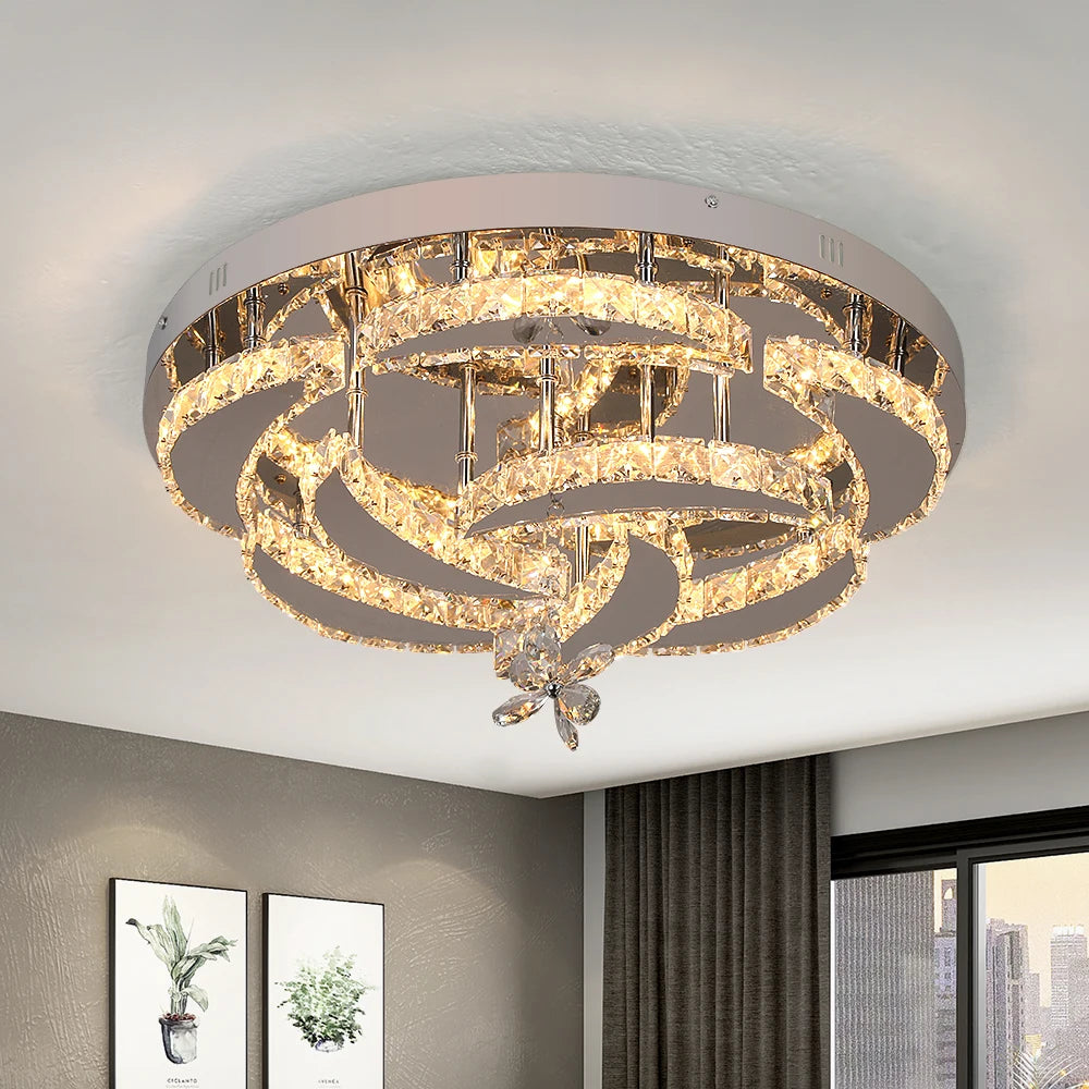 VETRULUS Luxury K9 Crystal Chandelier — Dimmable LED, Modern Ceiling Light