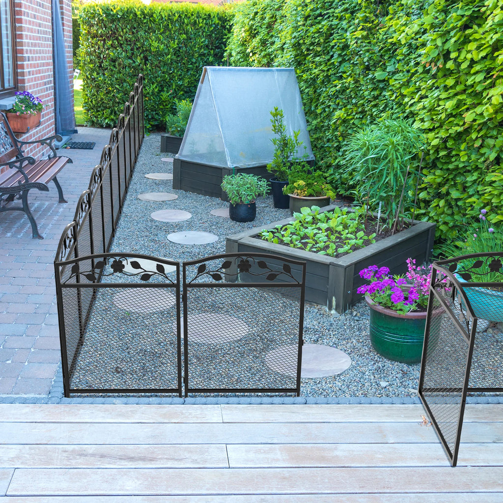 5pcs Iron Garden Fence Panels – Outdoor Animal Barrier