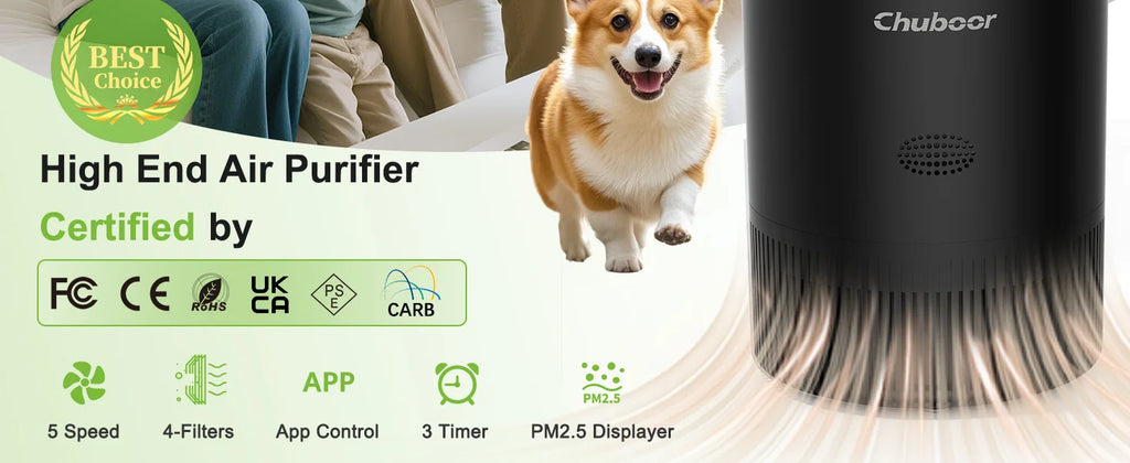 Smart WiFi Air Purifier – H13 HEPA, App & Alexa Control, PM2.5 Monitor | Pet & Home