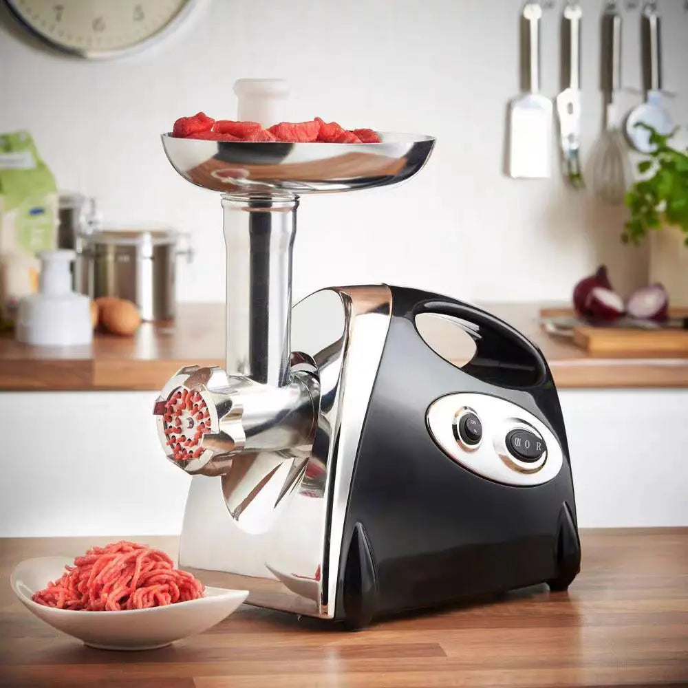 Electric Meat Grinder 2800W, 1–1.5kg/min, Stainless Steel Blade & 3 Grinding Plates, with Sausage Stuffer
