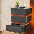 3 Drawer Bedside Table with LED Light & Power Outlets