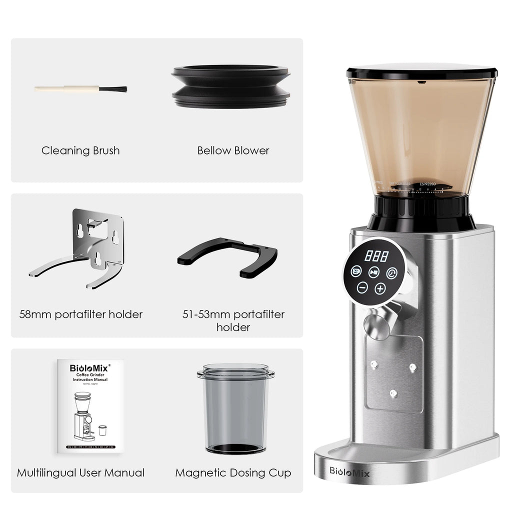 Electric Conical Burr Coffee Grinder – 48 Grind Settings, Anti-Static & Espresso Ready