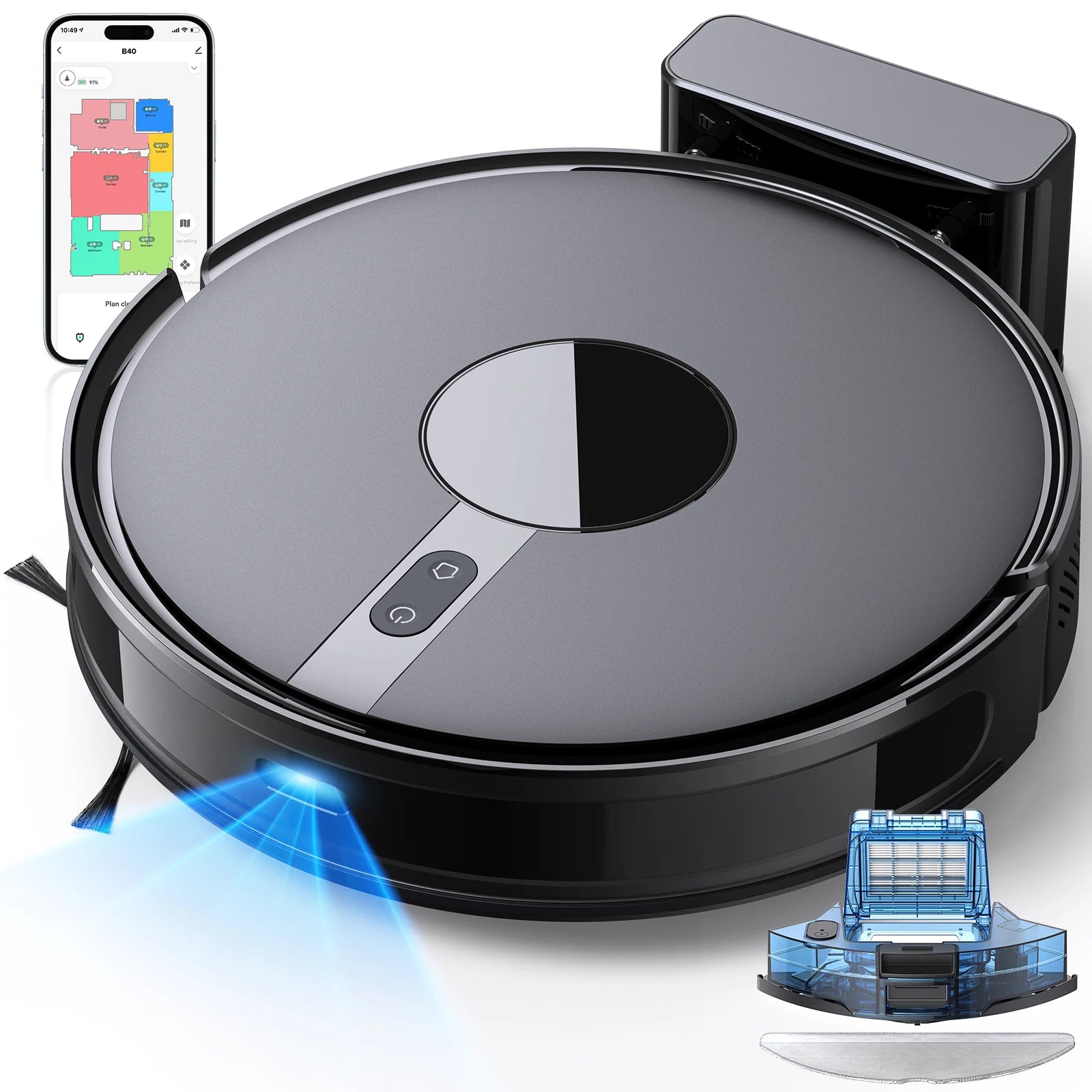 Lubluelu B40 Robot Vacuum & Mop | 7500Pa Suction, Smart Mapping, App Control