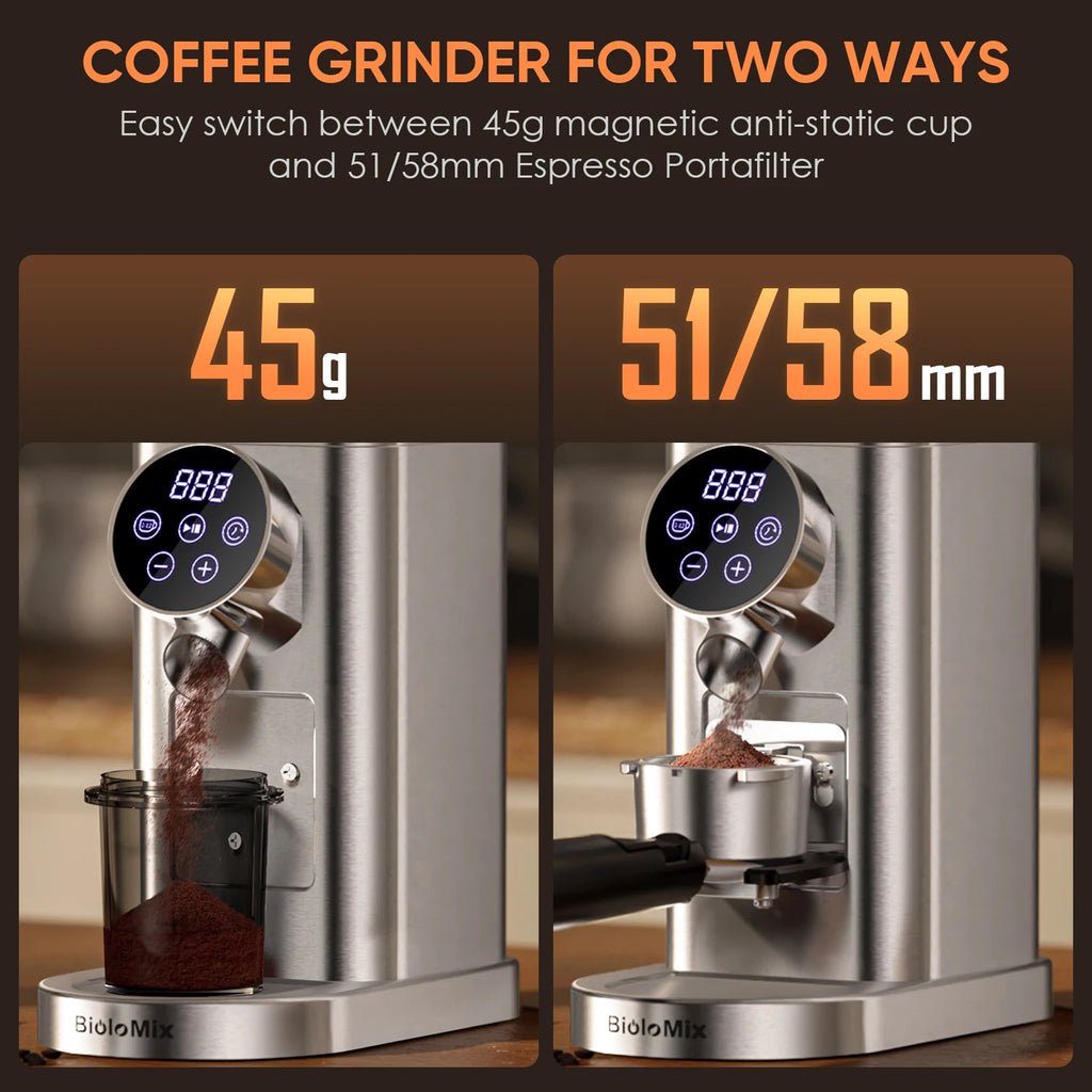Electric Conical Burr Coffee Grinder – 48 Grind Settings, Anti-Static & Espresso Ready
