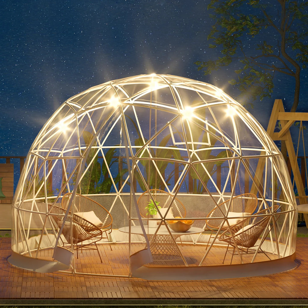 9.5ft Bubble Tent Garden Igloo Dome with LED PVC Cover
