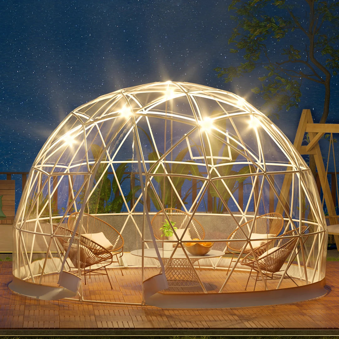 9.5ft Bubble Tent Garden Igloo Dome with LED PVC Cover