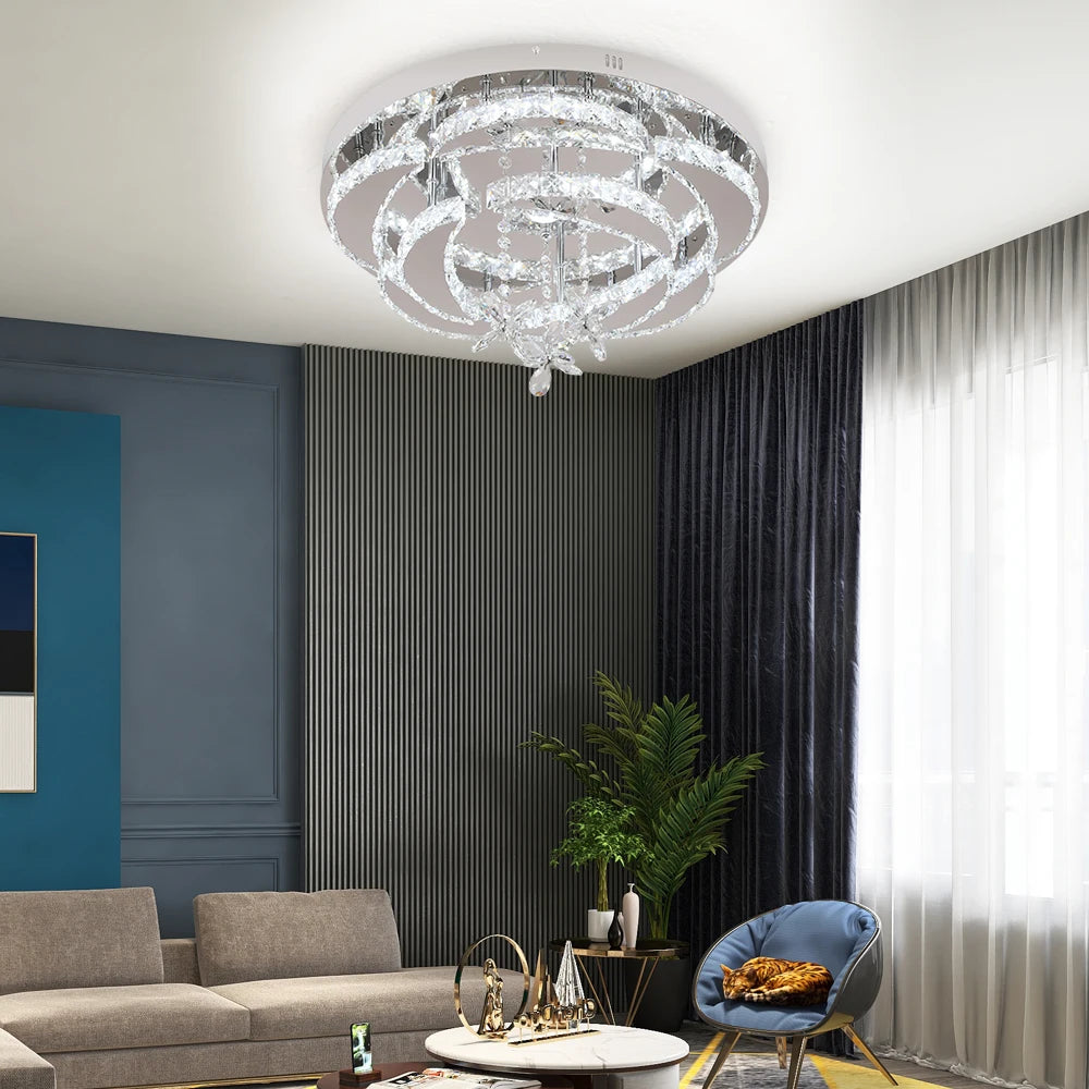 VETRULUS Luxury K9 Crystal Chandelier — Dimmable LED, Modern Ceiling Light