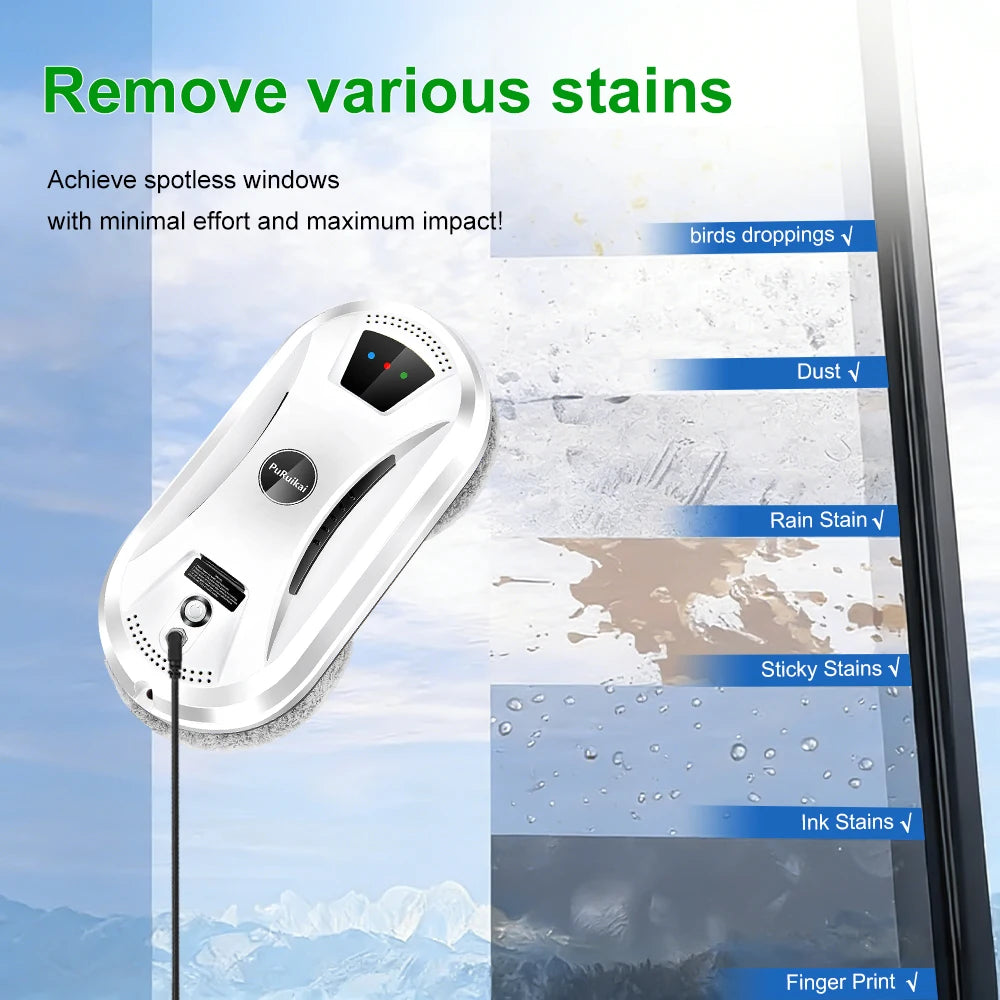 PuRuiKai PRK-N361 Window Cleaning Robot | 5600Pa Suction & Remote Control